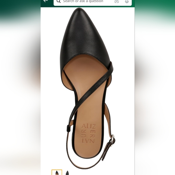 Naturalizer 8.5 wide slingback flats black leather like new - Picture 3 of 6
